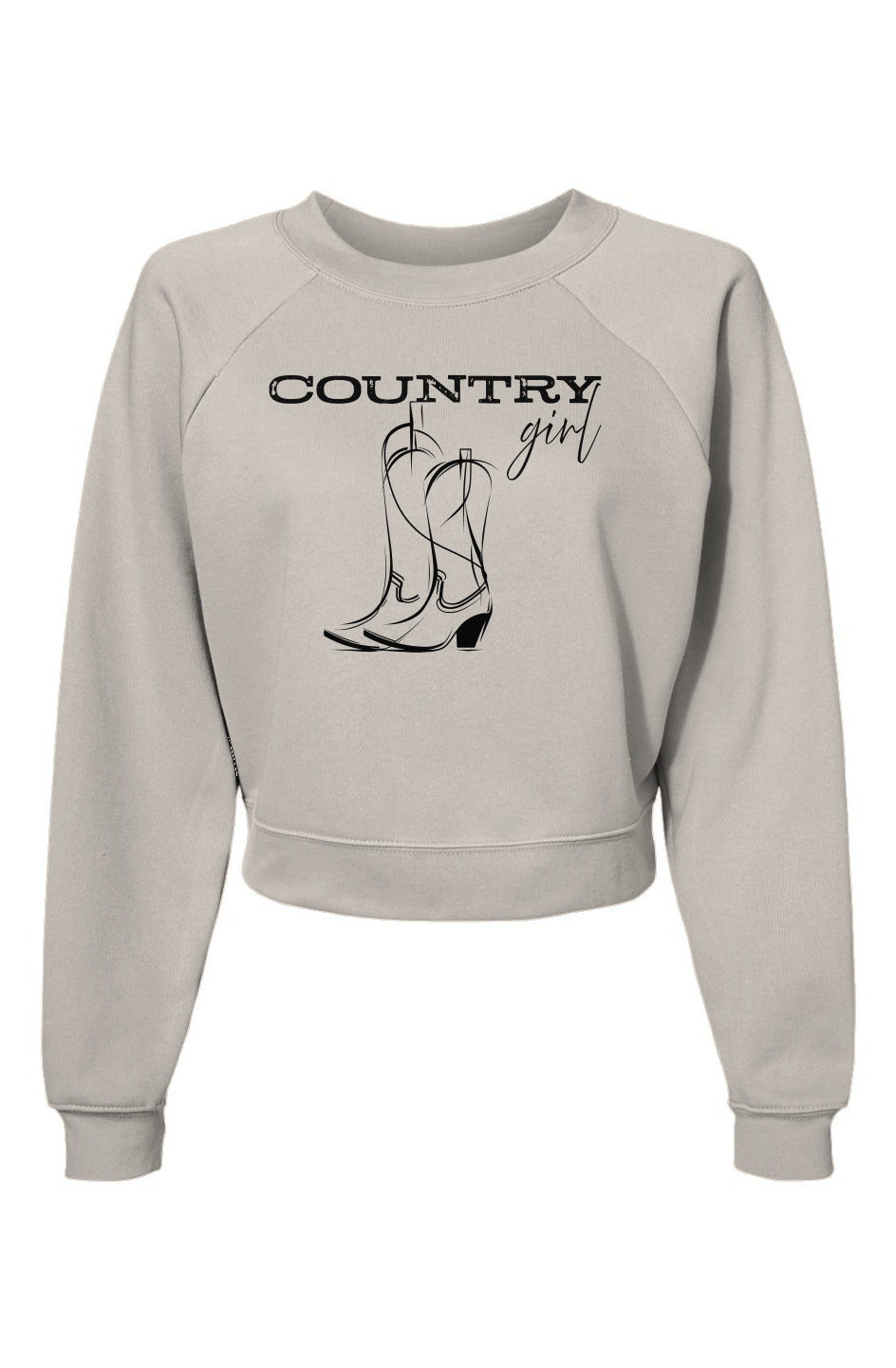 Country Girl Boots Cropped Sweatshirt