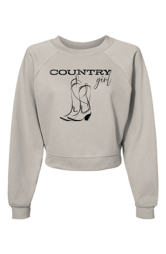 Country Girl Boots Cropped Sweatshirt