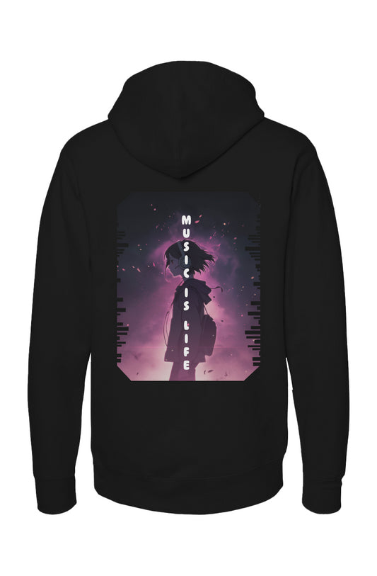 Music is Life Anime Girl Hoodie