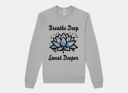 Breathe Deep Sweat Deeper Lotus Crew Sweatshirt