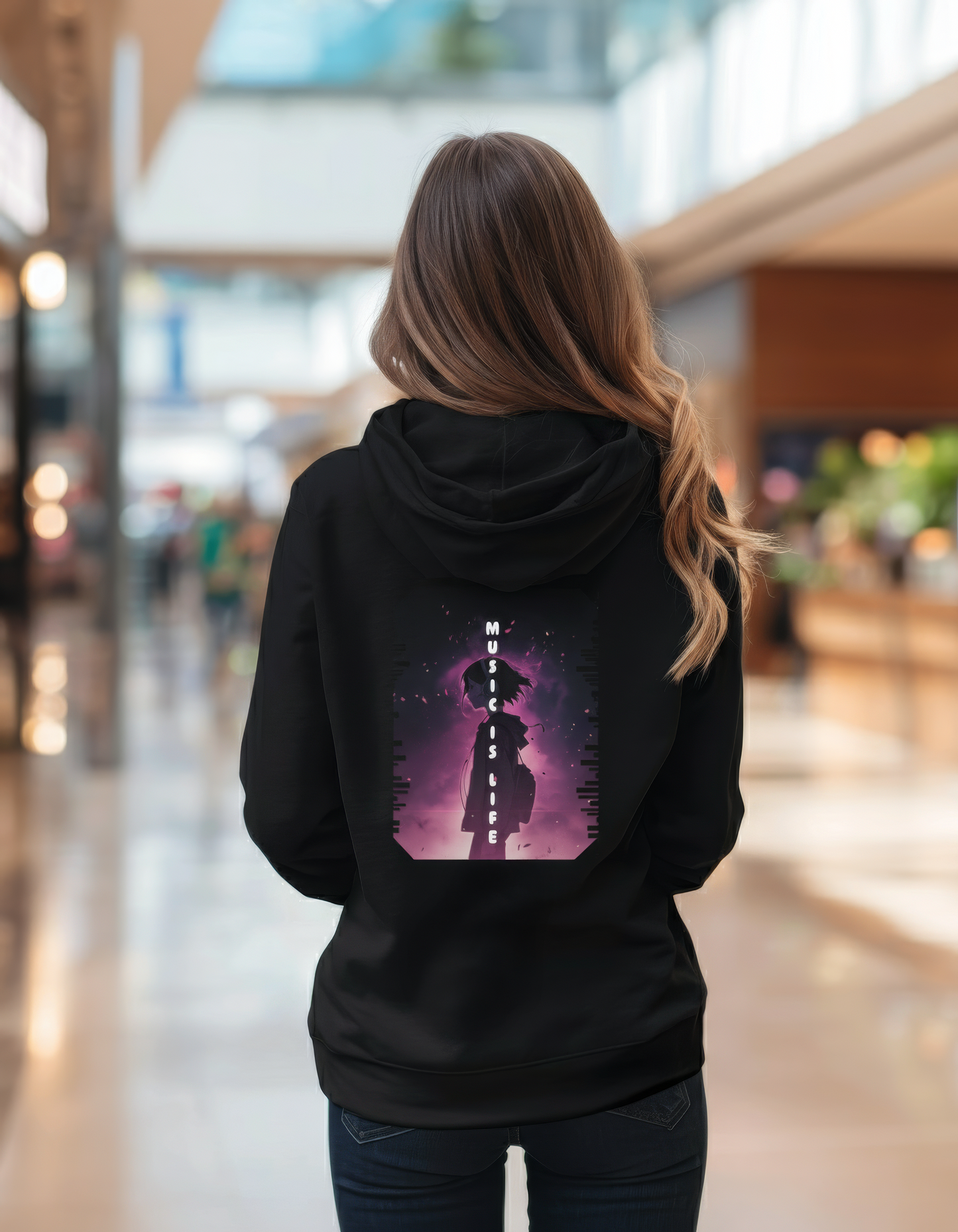 Music is Life Anime Girl Hoodie