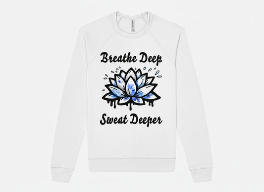 Breathe Deep Sweat Deeper Lotus Crew Sweatshirt